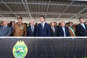 Governador Carlos Massa Ratinho Júnior participa da cerimônia de troca de comando da Polícia Militar do Paraná. O novo camandante-geral é o coronel Péricles de Matos. Ele substitui no cargo a coronel Audilene Dias Rocha.  -  Curitiba, 08/01/2019  -  Foto: Rodrigo Félix Leal