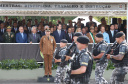 Governador Carlos Massa Ratinho Júnior participa da cerimônia de troca de comando da Polícia Militar do Paraná. O novo camandante-geral é o coronel Péricles de Matos. Ele substitui no cargo a coronel Audilene Dias Rocha.  -  Curitiba, 08/01/2019  -  Foto: Rodrigo Félix Leal