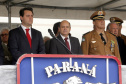 O governador Carlos Massa Ratinho Junior participa da solenidade de troca de comando do Corpo de Bombeiros do Paraná. O coronel Samuel Prestes assume o comando, em substituição ao coronel Antônio Carlos de Morais, que ocupava interinamente o cargo.  -  Curitiba, 21/01/2019  -  Foto: Arnaldo Alves/ANPr