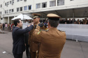 O governador Carlos Massa Ratinho Junior participa da solenidade de troca de comando do Corpo de Bombeiros do Paraná. O coronel Samuel Prestes assume o comando, em substituição ao coronel Antônio Carlos de Morais, que ocupava interinamente o cargo.  -  Curitiba, 21/01/2019  -  Foto: Arnaldo Alves/ANPr