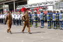 O governador Carlos Massa Ratinho Junior participa da solenidade de troca de comando do Corpo de Bombeiros do Paraná. O coronel Samuel Prestes assume o comando, em substituição ao coronel Antônio Carlos de Morais, que ocupava interinamente o cargo.  -  Curitiba, 21/01/2019  -  Foto: Arnaldo Alves/ANPr