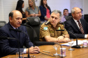 Governador Carlos Massa Ratinho Jr acompanha o balanço da operação verão junto com o secretário de segurança general Luiz Felipe Carbonell.Foto de Gilson Abreu/ANPr14.03.2019