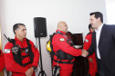 O governador Carlos Massa Ratinho Junior homenageou, nesta segunda-feira (1/4) bombeiros do Estado e profissionais de outras áreas enviados pelo Paraná para apoio aos trabalhos em Brumadinho (MG), após o rompimento da barragem da Mina do Feijão. Curitiba, 01-04-19.Foto: Arnaldo Alves / ANPr.