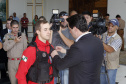 O governador Carlos Massa Ratinho Junior homenageou, nesta segunda-feira (1/4) bombeiros do Estado e profissionais de outras áreas enviados pelo Paraná para apoio aos trabalhos em Brumadinho (MG), após o rompimento da barragem da Mina do Feijão. Curitiba, 01-04-19.Foto: Arnaldo Alves / ANPr.