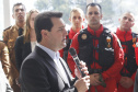 O governador Carlos Massa Ratinho Junior homenageou, nesta segunda-feira (1/4) bombeiros do Estado e profissionais de outras áreas enviados pelo Paraná para apoio aos trabalhos em Brumadinho (MG), após o rompimento da barragem da Mina do Feijão. Curitiba, 01-04-19.Foto: Arnaldo Alves / ANPr.