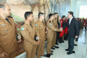 O governador Carlos Massa Ratinho Junior entregou nesta segunda-feira (1º) medalhas de mérito às equipes do Corpo de Bombeiros, Polícia Militar, Polícia Científica e Defesa Civil que ajudaram nas operações de busca e salvamento em Brumadinho, Minas Gerais. - Curitiba, 01-04-19.  -  Foto: Rodrigo Félix Leal/ANPr