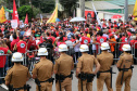 Curitiba, 07 de Abril de 2019. Policiamento nos arredores da Polícia Federal no dia 7 de Abril.