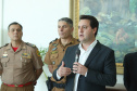 Governador anuncia pagamento das promoções dos praças-militares. -  Curitiba, 15/04/2019  -  Foto: Rodrigo Félix Leal/ANPr
