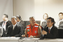 Reunião da Defesa Civil, Simepar e Jica, para discutir resultados do projeto de monitoramento metereológico por radar. N/F: Cônsul Geral do Japão em Curitiba, Hajime Kimura.Curitiba, 22-04-19.Foto: Arnaldo Alves / ANPr.