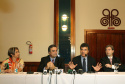 Secretária Nacional de Segurança Pública, Regina Miki, ministro da Justiça, José Eduardo Cardozo, governador Beto Richa e secretário de Segurança Pública Reinaldo de Almeida César