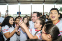 O governador Carlos Massa Ratinho Junior lança o programa Escola Segura. Foz do Iguaçu, 09/05/2019 - Foto: Geraldo Bubniak/ANPr