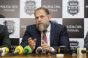 Coletiva na Delegacia de Combate a Corrupção, sobre a Operação Peça Chave. N/F: Delegado Geral da Polícia Civil, Silvio Rockenbach.Curitiba, 28-05-19Foto: Arnaldo Alves / ANPr.