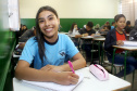 Na imagem, a aluna Isabelle Oliveira