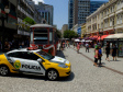 Policiamento movel no calcadao da rua XV,centro.Curitiba,11/10/2014. Foto - Antonio Costa