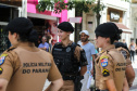 Policiais Militares em ocorrência nesta sexta-feira (8) Dia Internacional da Mulher no centro de Curitiba.   Curitiba, 08/03/2019 -  Foto: Geraldo Bubniak/ANPr