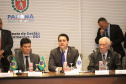 O governador Carlos Massa Ratinho Junior e o ministro da Justiça Sergio Moro, participaram da Encontro do Conselho Nacional de Secretários de Estado da Justiça, Cidadania, Direitos Humanos e Administração Penitenciária, que realiza-se no Palácio Iguaçu. Participaram: os secretários: de Segurança Pública, cel. Romulo Marinho Soares; entre outros.Curitiba, 04-10-19.Foto: Arnaldo Alves / AEN.