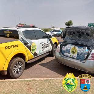  BPRv apreende dois carros carregados com mais de 22 mil maços de cigarros contrabandeados no Oeste do estado 