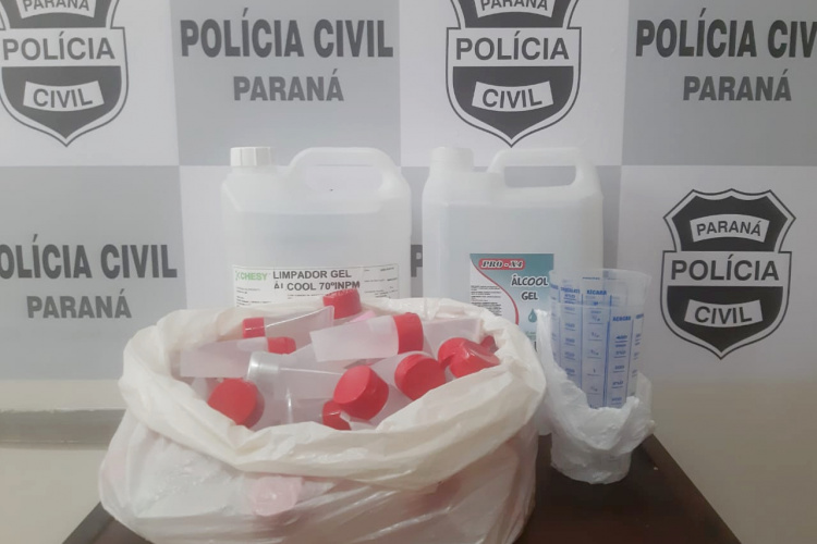 PCPR apreende 77 frascos de álcool comercializados de forma irregular em Ponta Grossa