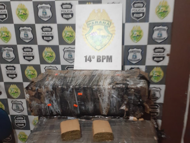 Em Foz do Iguaçu (PR), PM apreende 73 quilos de maconha após denúncia