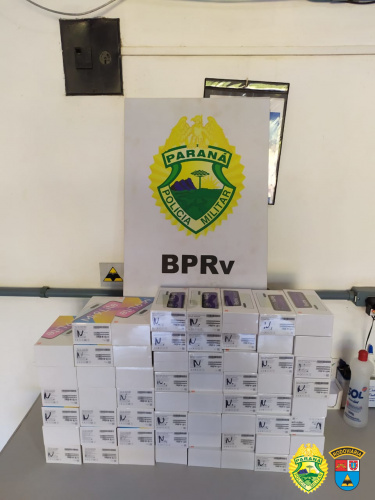 Batalhão Rodoviário apreende cerca de R$ 90 mil em produtos contrabandeados em Sertaneja, no interior do Paraná