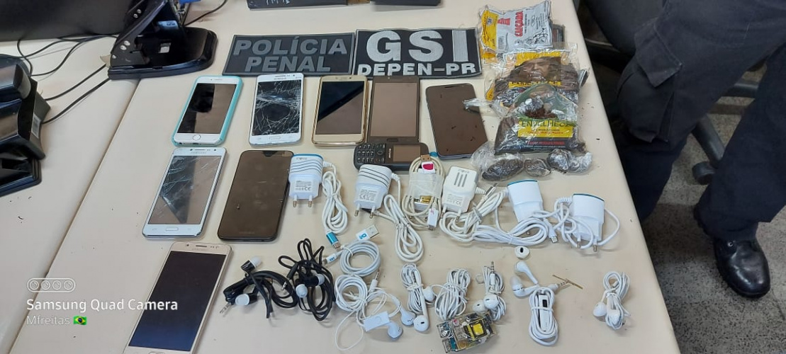Trabalho integrado entre Depen e Polícia Militar resulta na apreensão de celulares, acessórios e fumo