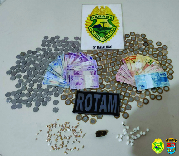 No Noroeste do estado, PM apreende 112 porções de drogas e mais de R$ 10 mil em dinheiro em situações distintas