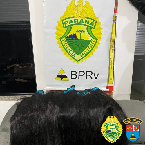 Cabelo humano é apreendido pelo BPRv durante fiscalização em Cruzeiro do Oeste (PR)