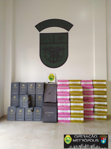 BPFron apreende 402 garrafas de vinho e espumante contrabandeados na fronteira do estado