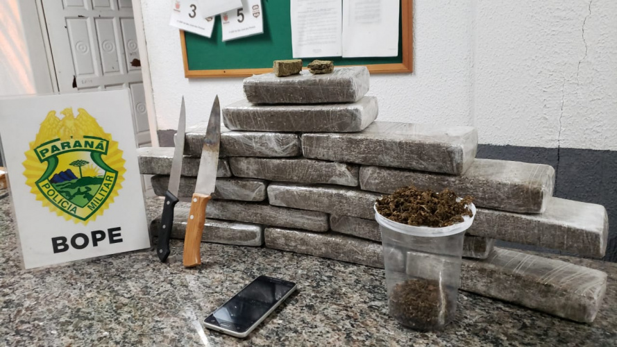 BOPE recebe denúncia e apreende 12 quilos de maconha em São José dos Pinhais, na RMC