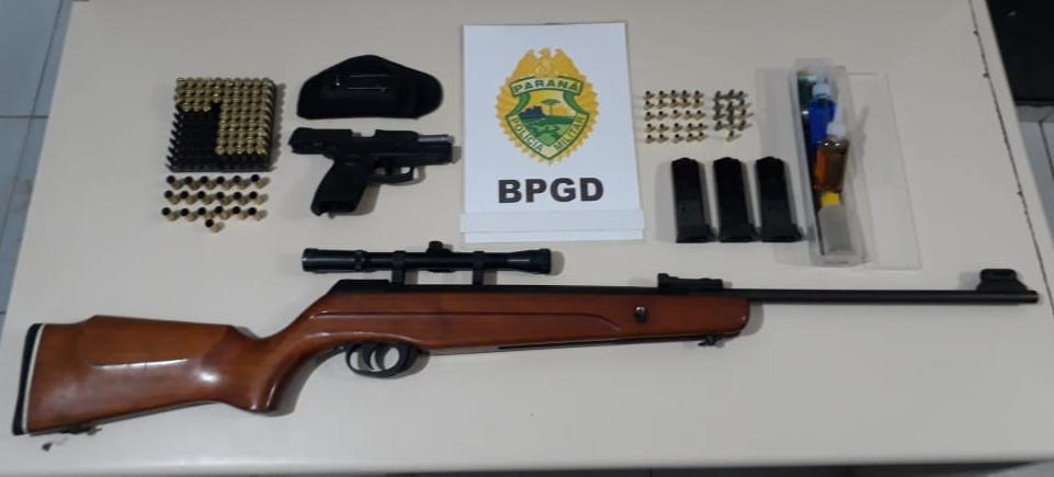 Denúncia auxilia policiais militares do BPGd a apreender duas armas em Piraquara, na RMC