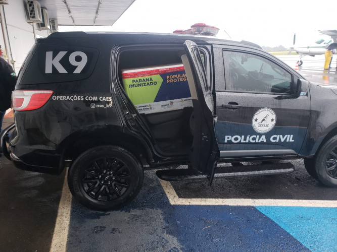 PCPR realiza escolta e transporte de vacinas contra a Covid-19