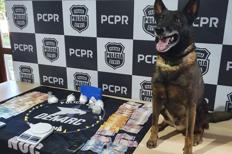 PCPR prende suspeito de tráfico em posse de 1,6 quilo de cocaína em Cascavel