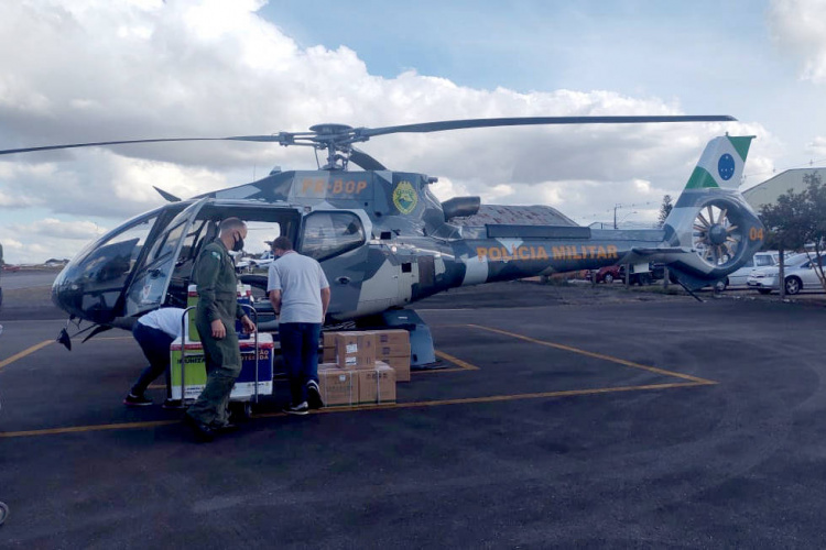 Em um mês, Batalhão de Operações Aéreas faz 20 missões de transporte de vacinas aos municípios