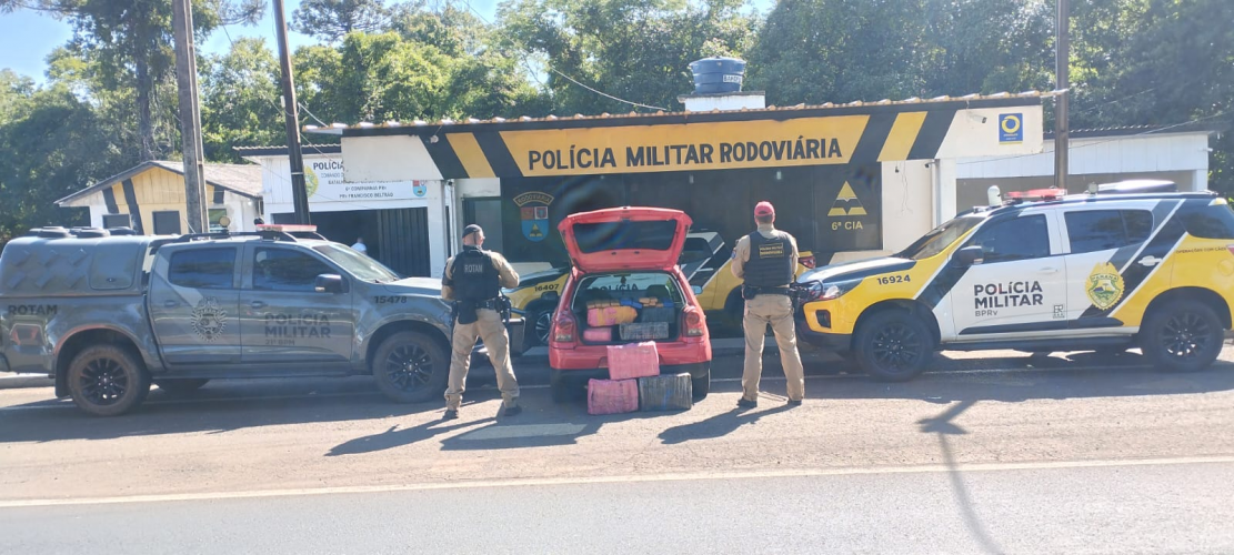 PMPR apreende 182 quilos de maconha e prende homem em Francisco Beltrão