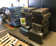  BPFron apreende cerca de 750 quilos de maconha e veículo abandonado, em Guaíra, no Oeste do Estado 