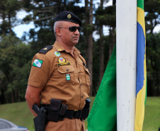  No Dia da Bandeira, PM faz cerimônia com a incineração da Bandeira Nacional em São José dos Pinhais 