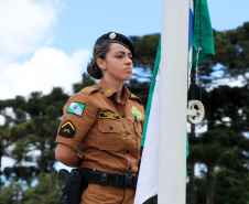  No Dia da Bandeira, PM faz cerimônia com a incineração da Bandeira Nacional em São José dos Pinhais 