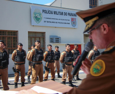  Batalhão responsável pelo policiamento da região Leste de Curitiba recebe novo Comandante durante solenidade 
