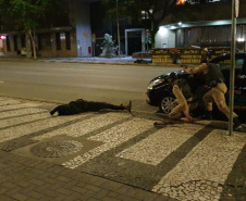  RONE simula roubo a banco no Centro de Curitiba; exercício faz parte do III Curso da unidade 