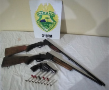 PM apreende sete armas de fogo em situações distintas, no Sudoeste do estado