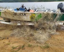 BPAmb-FV apreende mais de 500 metros de redes para pesca ilegal em Telêmaco Borba (PR)