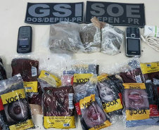 Agentes penitenciários do Setor de Operações Especiais (SOE) e do do Grupo de Segurança Interna (GSI) de Maringá prenderam um homem que estava arremessando ilícitos para dentro da Casa de Custódia de Maringá (CCM). O caso, ocorrido na madrugada desta segunda-feira (09/03), resultou na apreensão de maconha, fumo, celulares e um carregador.