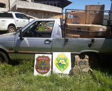 Durante operação na fronteira, BPFron e BOPE apreendem nove mil maços de cigarros em porto clandestino no Oeste do estado