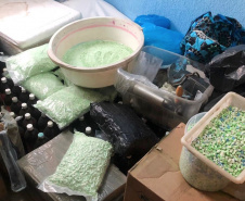 PCPR descobre laboratório de ecstasy e apreende mais de 200 mil comprimidos da droga