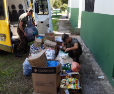 Batalhão da PM arrecada cestas básicas e produtos de higiene em Foz do Iguaçu 