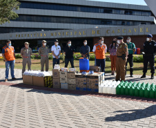 Forças policiais recebem equipamentos de proteção individual em Cascavel para prevenção à Covid-19