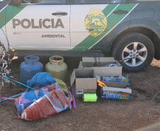 Polícia Ambiental prende seis pessoas e apreende duas toneladas de carvão e três balões, em ações distintas na RMC