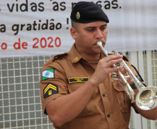 Banda de Música da PM faz homenagem para enfermeiros do Hospital da PM no Dia Internacional da Enfermagem