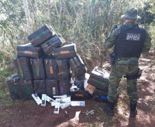 Em situações distintas, BPFron apreende mais de 45 mil maços de cigarros contrabandeados no oeste do Paraná