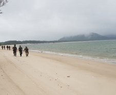 Polícia Ambiental fiscaliza área de preservação permanente na Ilha do Mel, no litoral do Paraná